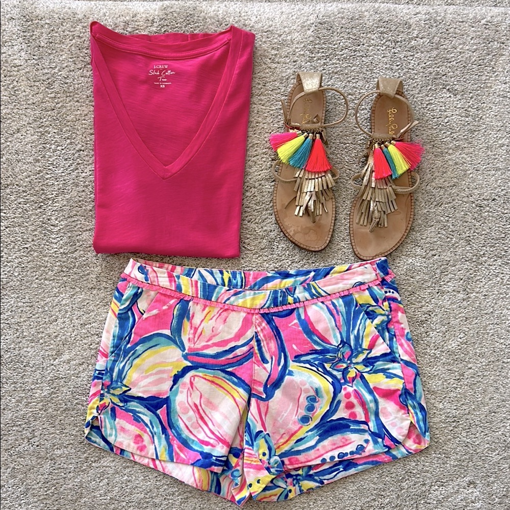 Lilly Pulitzer Adie Short Pink Sunset The Sunny Side - Picture 1 of 5